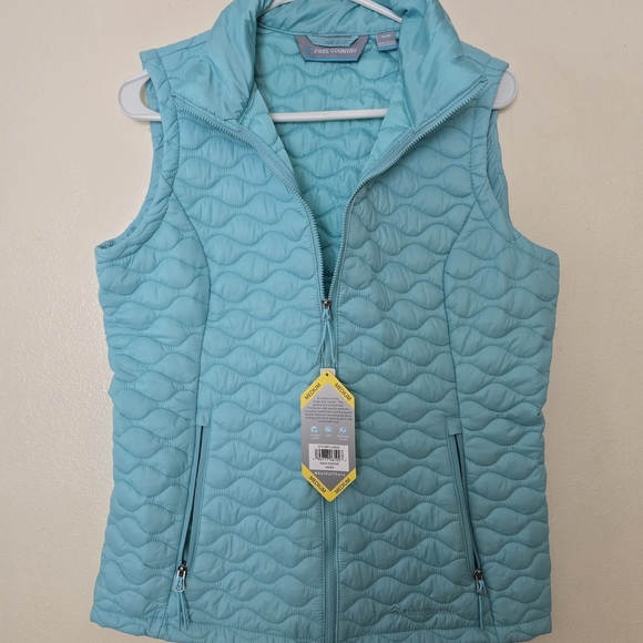 Free Country Women's Puffer Vest - Light Blue - Picture 1 of 4